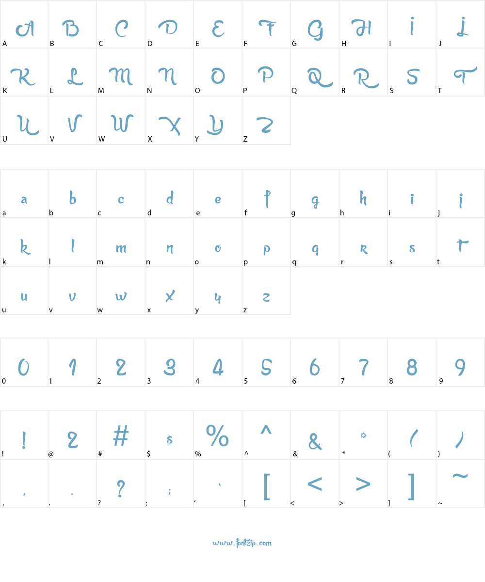 Anabelle Script Font Character